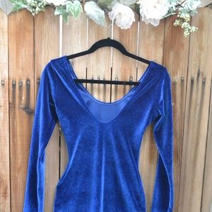American Apparel Blue Velvet Body Con Dress
